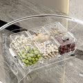Axyaa 4/6 Grids Plastic Food Tray Dual Handle Snack Fruit Organizer