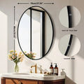Oval Black Aluminum Frame Mirror by Axyaa for Sink, Entryways, Bedrooms