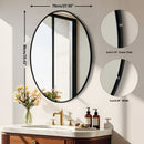 Oval Black Aluminum Frame Mirror by Axyaa for Sink, Entryways, Bedrooms