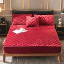 Axyaa Plush Quilted Mattress Cover | Soft & Warm Bed Fitted Sheet | Queen King Size