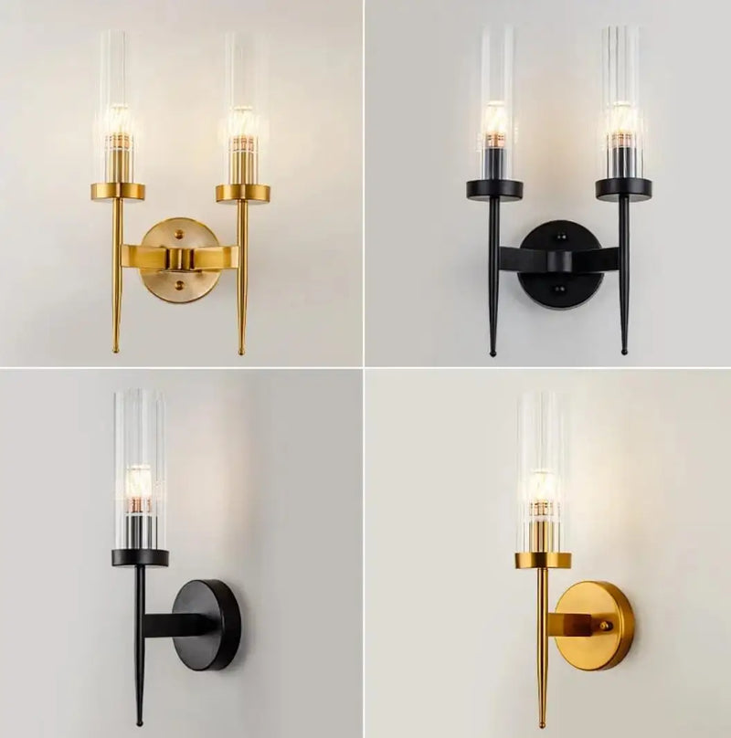 Axyaa Nordic LED Wall Sconce Metal Light Fixture European Style Bedroom Background Light