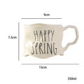 Axyaa Irregular Couple Ceramic Mug Set - Minimalist Milk Coffee Cup