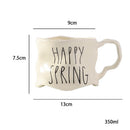Axyaa Irregular Couple Ceramic Mug Set - Minimalist Milk Coffee Cup