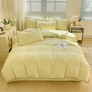 Axyaa Silk Soft Satin Jacquard 4-Piece Bed Sheet Set