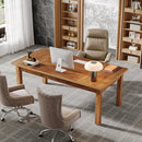 Axyaa Farmhouse Wood Office Computer Desk, 70 Inch Executive Desk for 1-2 Person