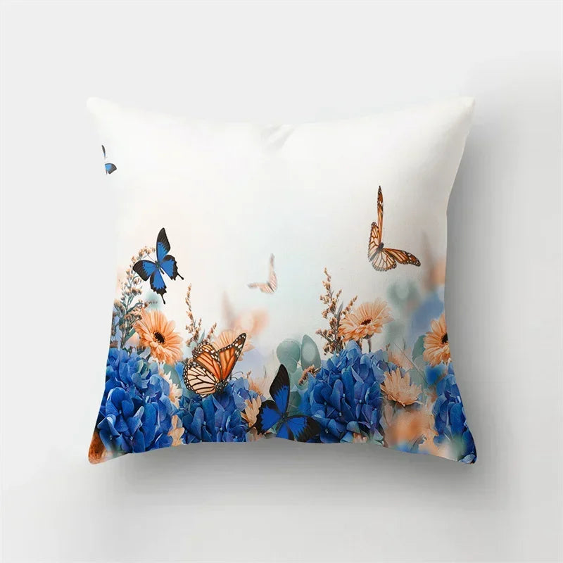 Axyaa Butterfly Charms Pillowcase: Sofa Car Waist Cushion Cover - Ins Style Landscape