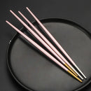 Axyaa Stainless Steel Japanese Chopsticks Pair - Multicolor Metal Sticks for Festivals & Parties.