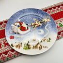 Axyaa Christmas Ceramic Cartoon Relief Plate - 8-inch Circular Decorative Tableware