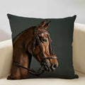 Axyaa Horse Pattern Cushion Cover 45x45cm Linen for Home Living Room Art Decoration