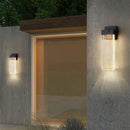 Axyaa Crystal Outdoor Wall Lamp: Sleek & Waterproof Modern Light for Terrace, Villa, Balcony.