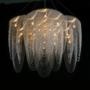Axyaa Black Steel LED Pendant Lights with Silver Tassel Design