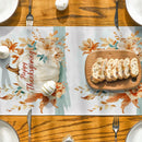 Axyaa Pumpkin Flower Branches Table Runner for Farmhouse Dining Decor