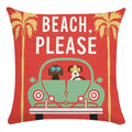 Funny Dog Driving Pattern Cushion Cover - Axyaa Decorative Pillow Case