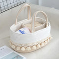 Axyaa Tassel Cotton Rope Diaper Bag Handwoven Multifunctional Storage Basket