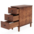 Axyaa Wood End Table with Drawers: Fully Assembled Nightstand & Slim Bedside Table