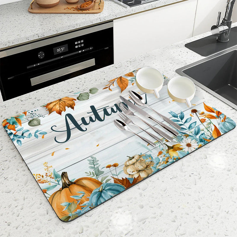 Axyaa Absorbent Kitchen Drying Mat for Table Decoration