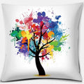 Rainbow Square Pillowcase by Axyaa: Home & Car Decor Accent