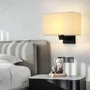 Axyaa LED Fabric Lampshade Aluminum Base Wall Lamp for Home Living Room & Bedroom