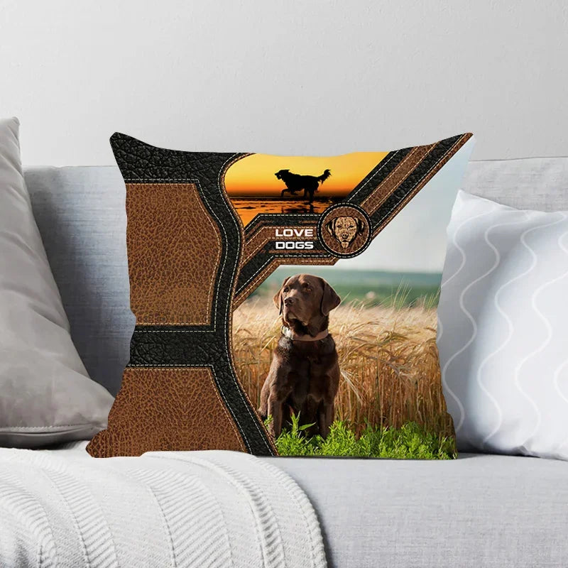 Axyaa American Akita Print Pillowcase: Cute Dog Cushion Cover for Home and Car