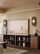 Natural Marble Wall Light Coffee Metal Sconce, 3000K Soft Warm Glow, Axyaa Brand