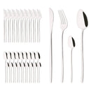Axyaa Gold Stainless Steel Cutlery Set - 40Pcs Western Dinnerware Tableware Set