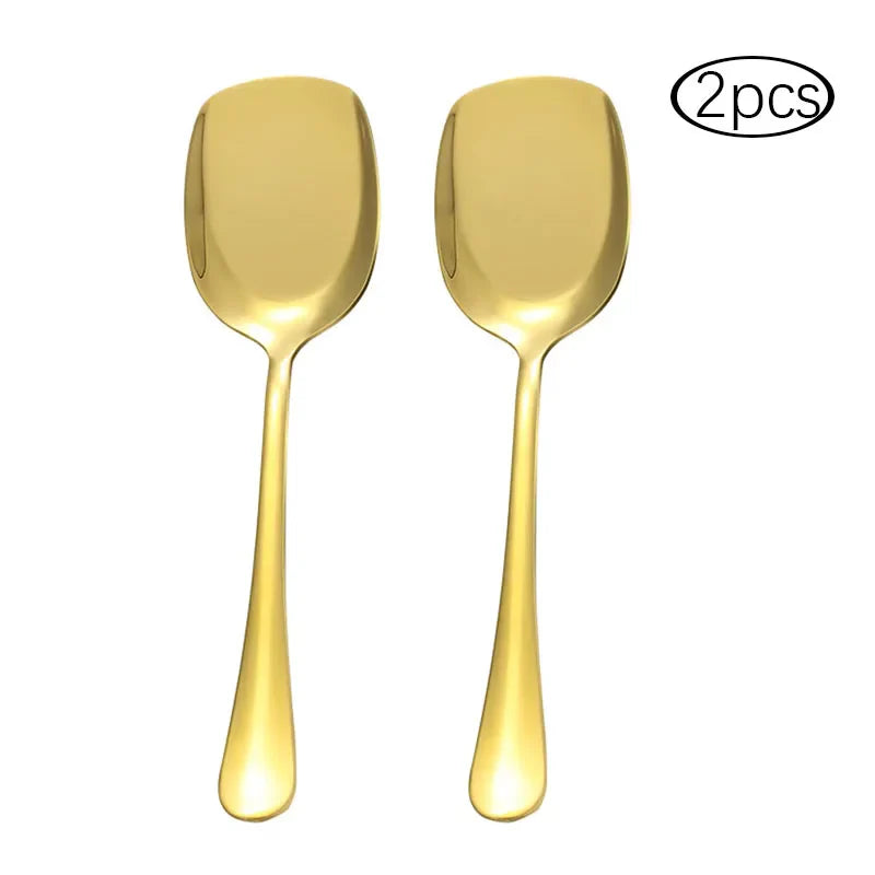 Axyaa Stainless Steel Serving Spoon Set - Household and Restaurant Kitchen Tableware