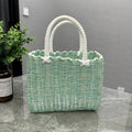 Axyaa Imitation Rattan Storage Basket with Handle Home Decor Handbag
