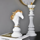 Axya Resin Chess Horse King Queen Statue - Home Decor Ornament