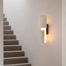 Axyaa Natural Stone White Acrylic LED Wall Lamp, Dimmable Remote Control Sconce Lighting
