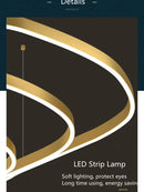 Axyaa Modern Terraces Chandelier Indoor LED Pendant Lamps in Coffee/Gold for Living Room
