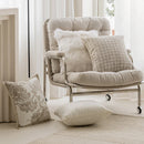 Axyaa French Cream Jacquard Sofa Cushion Cover 45X45 - Luxury Square Pillowcase