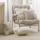 Axyaa French Cream Jacquard Sofa Cushion Cover 45X45 Luxury Decorative Pillowcases