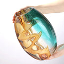 Axyaa Glass Vase - Abstract Ripple Transparent Hydroponic Flower Vase