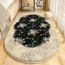 Axyaa Cream French Style Oval Carpet for Master Bedroom Luxury Decor