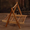 Axyaa Bamboo Folding Basket: Kitchen Storage Tray for Food, Fruit, Sushi.