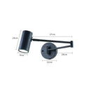 Axyaa Swing Arm LED Wall Sconce - Telescopic Rocker Switch Bedside Lamp