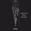 Axyaa Luxury K9 Crystal Chrome LED Chandelier for Living Room Stair Loft Kitchen Hotel