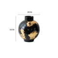 Axyaa Golden Foil Porcelain Vase | Modern Ceramic Table Decor & Plant Pot