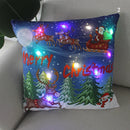 Axyaa LED Christmas Cushion Cover Merry Santa Claus Snowman Pillow Home