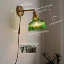 Axyaa Nordic Copper Glass Wall Sconce LED Light for Living Room and Bathroom