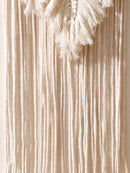 Handwoven Tassel Tapestry with Leaf Motif for Boho Chic Home Decor by Axyaa