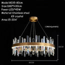 Axyaa Crystal Chandelier: Designer LED Lighting for Modern Living Spaces