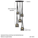 Axyaa Leather Belt Glass Chandelier Pendant Light Luxury LED Lamps Dining Living Room
