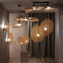 Axyaa Handmade Rattan Floor Lamp, Office LED Standing Light for Living Room & Bedroom
