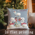 Axyaa Christmas Sheep & Santa Cushion Covers for Sofa, Bedroom & Car