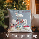 Axyaa Christmas Sheep & Santa Cushion Covers for Sofa, Bedroom & Car
