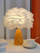 Axyaa Nordic Feather Desk Lamp - Stylish Ceramic Study Decorative Lighting