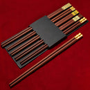 Axyaa Red Sandalwood Chopsticks Set - Solid Wood Dining Restaurant Chopsticks