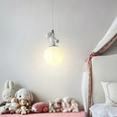 Axyaa Small Bear Chandeliers: Modern, Romantic Baby Room Lighting for Boy/Girl Bedroom