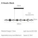 Axyaa LED Glass Chandelier for Living Dining Office Interior
